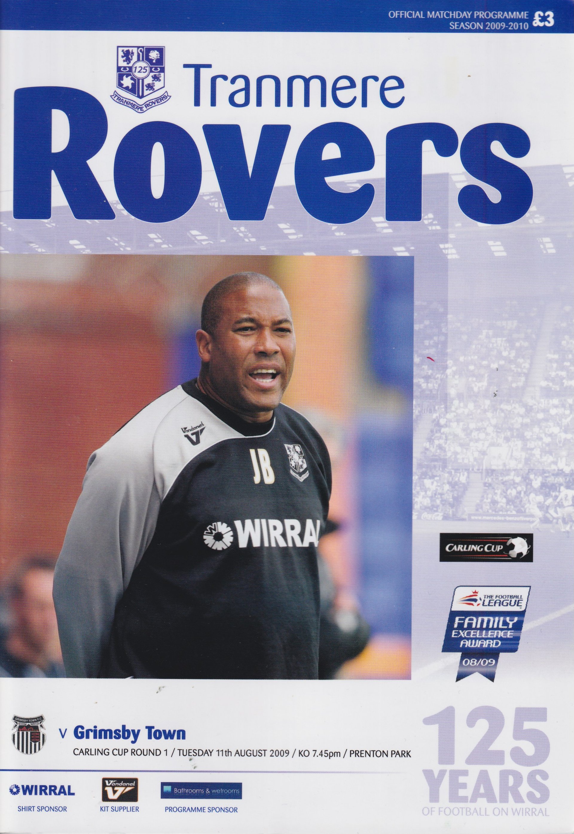 Tranmere Rovers v Grimsby Town match programme